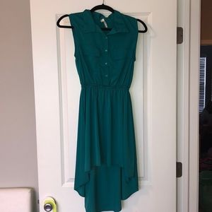 Turquoise high low dress